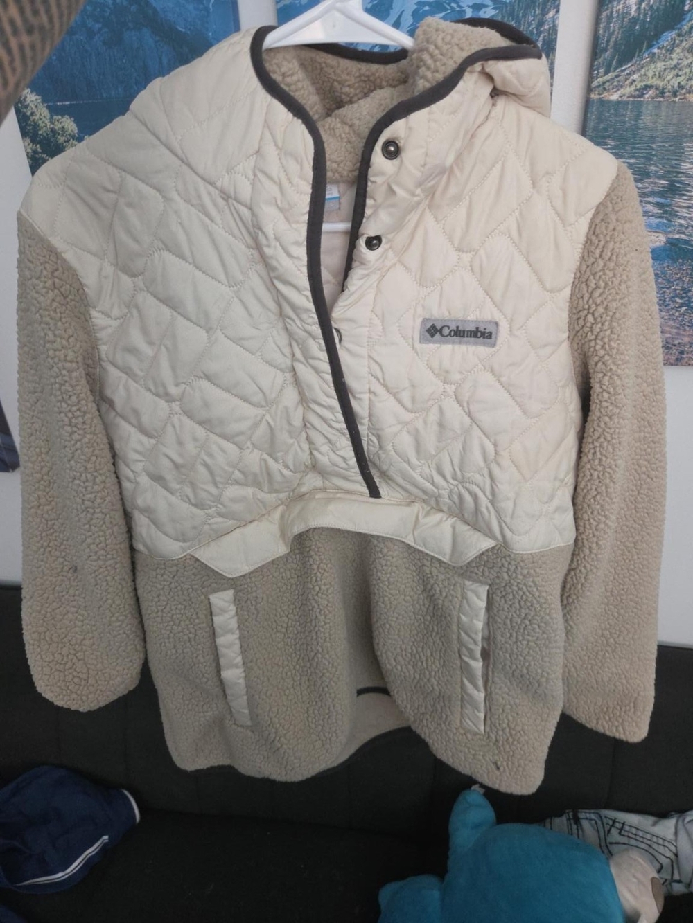 Columbia Kids Cream Quilted & Sherpa Pullover Hoodie